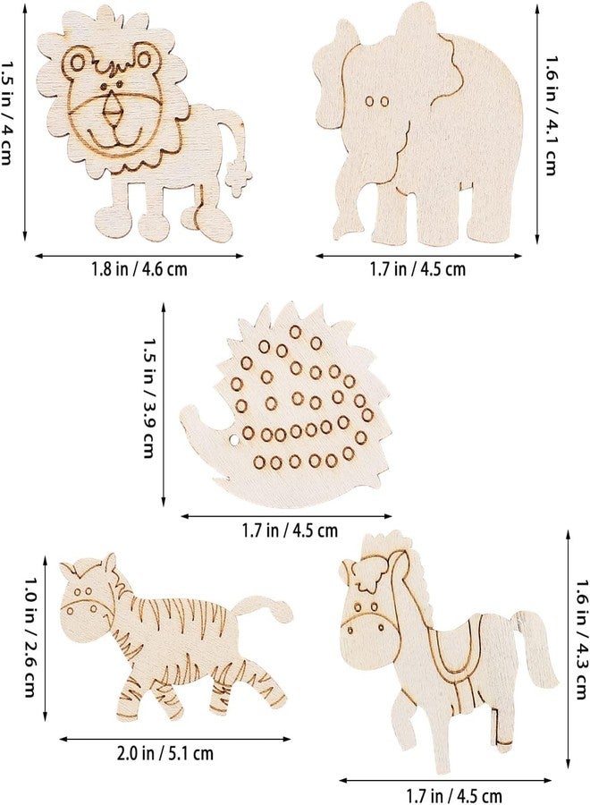 Cliths 100Pcs Woodland Animal Wooden Shapes Chips Natural Wood Slices for Table Scatter Confetti Craft Embellishments DIY Scrapbooking Card Making Wedding Decoration - Image 2